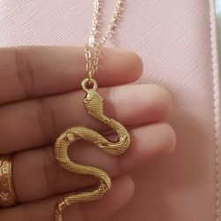 Stainless Steel 19 Inches Long Necklace With Snake Pendant 
