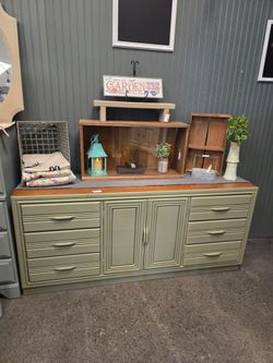 Dresser - Light Green & Wood Top