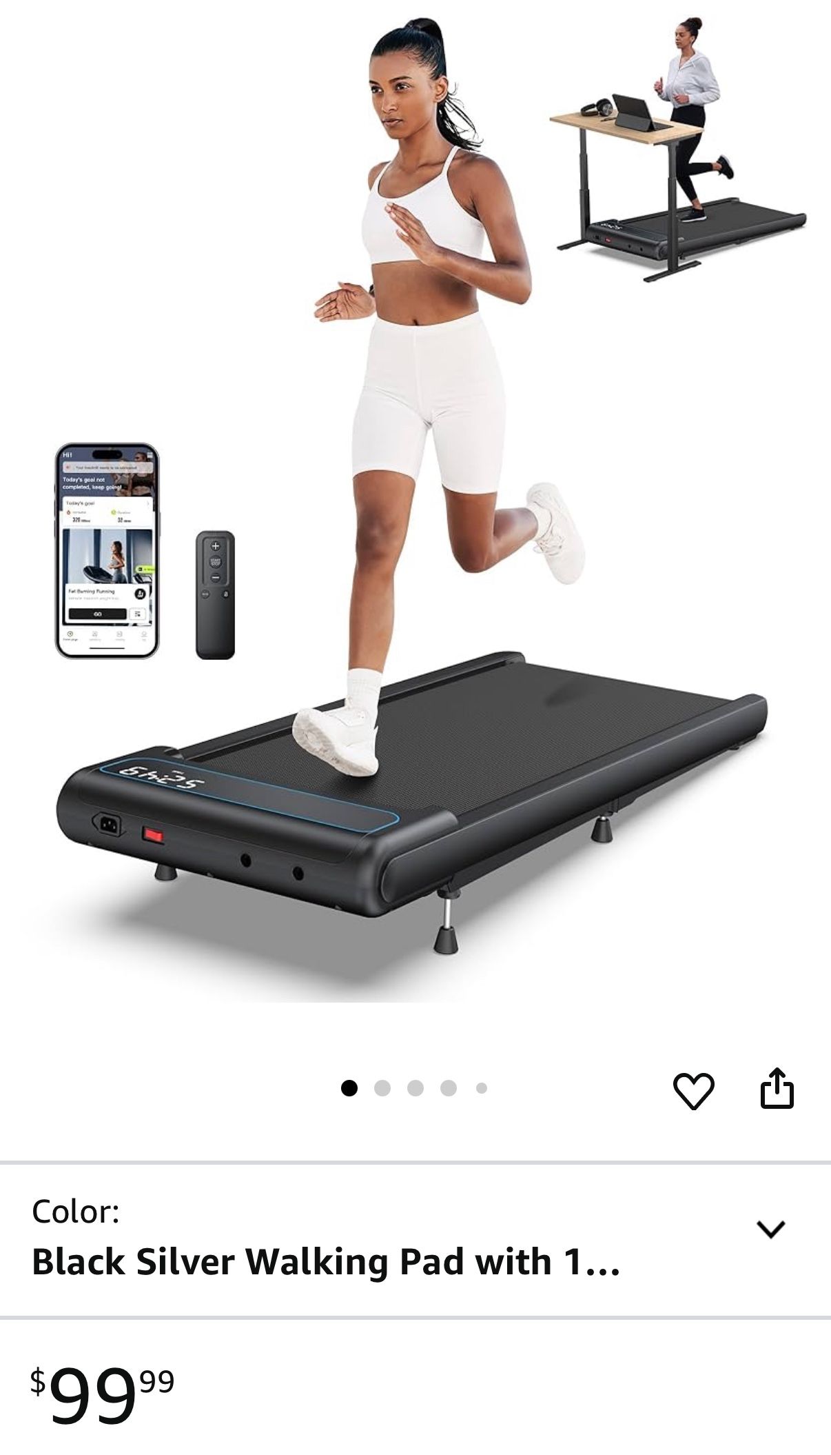 10% Incline Walking Pads for Home Apartment Office, Quiet Under Desk Treadmill for Walking Jogging, 4 MPH Speed, 265 lbs Capacity