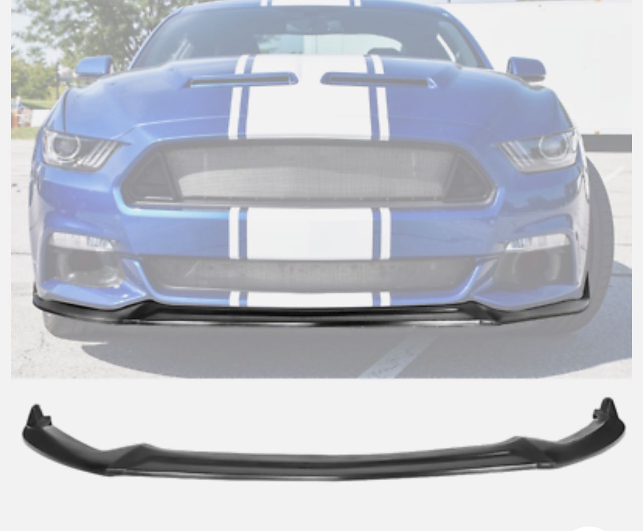 15-17 Ford Mustang Shelby Style Front Bumper Lip Unpainted - PU