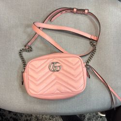 Pre-Owned Gucci GG Marmont Small Shoulder Bag - Pink