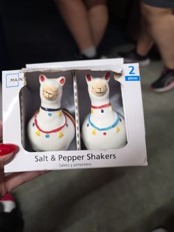 Llama Christmas Salt & Pepper Shakers
