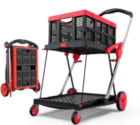 Folding shopping car, Red 200Lbs
