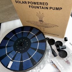 NEW SOLAR FOUNTAIN PUMP UPGRADED 2.5W BIRD BATH GARDEN POND BACKYARD 5 NOZZLES 7” 