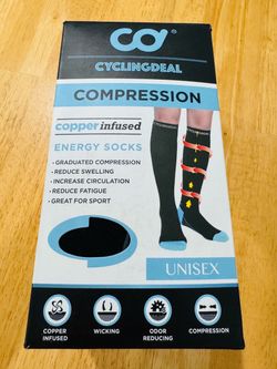 Cyclingdeal Copper infused over the calf, unisex compression socks
