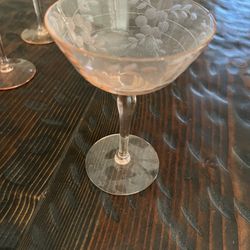 Antique Pink Depression Wine Glasses