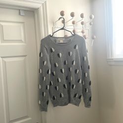 Peck  Peck 2 PLY Cashmere Classic Long Sleeve Sweater Shirt Grey 