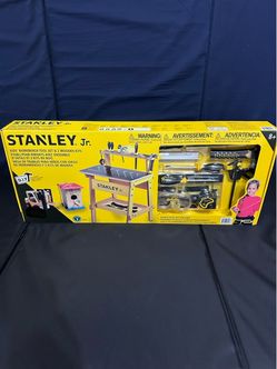 Brand New Stanley Jr. Kids Workbench Tool Set and 2 Wooden Kits, U047-K02-T09-SY