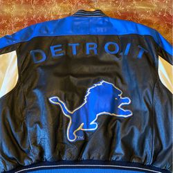 Detroit Lions Leather Collectible Coat