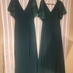Hunter green dress size medium & large
