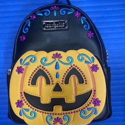 Loungefly Halloween Pumpkin Jack o Lantern Mini Backpack - NWT 