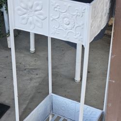 White Two Tier Plant Stand, Storage, End Table