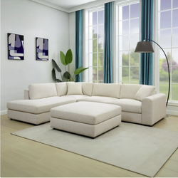 Andee Fabric Sectional with Ottoman  New in box Item 1862146