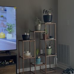 Wooden Tiered Shelving Unit