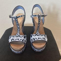 Denim Embroidery Wedges