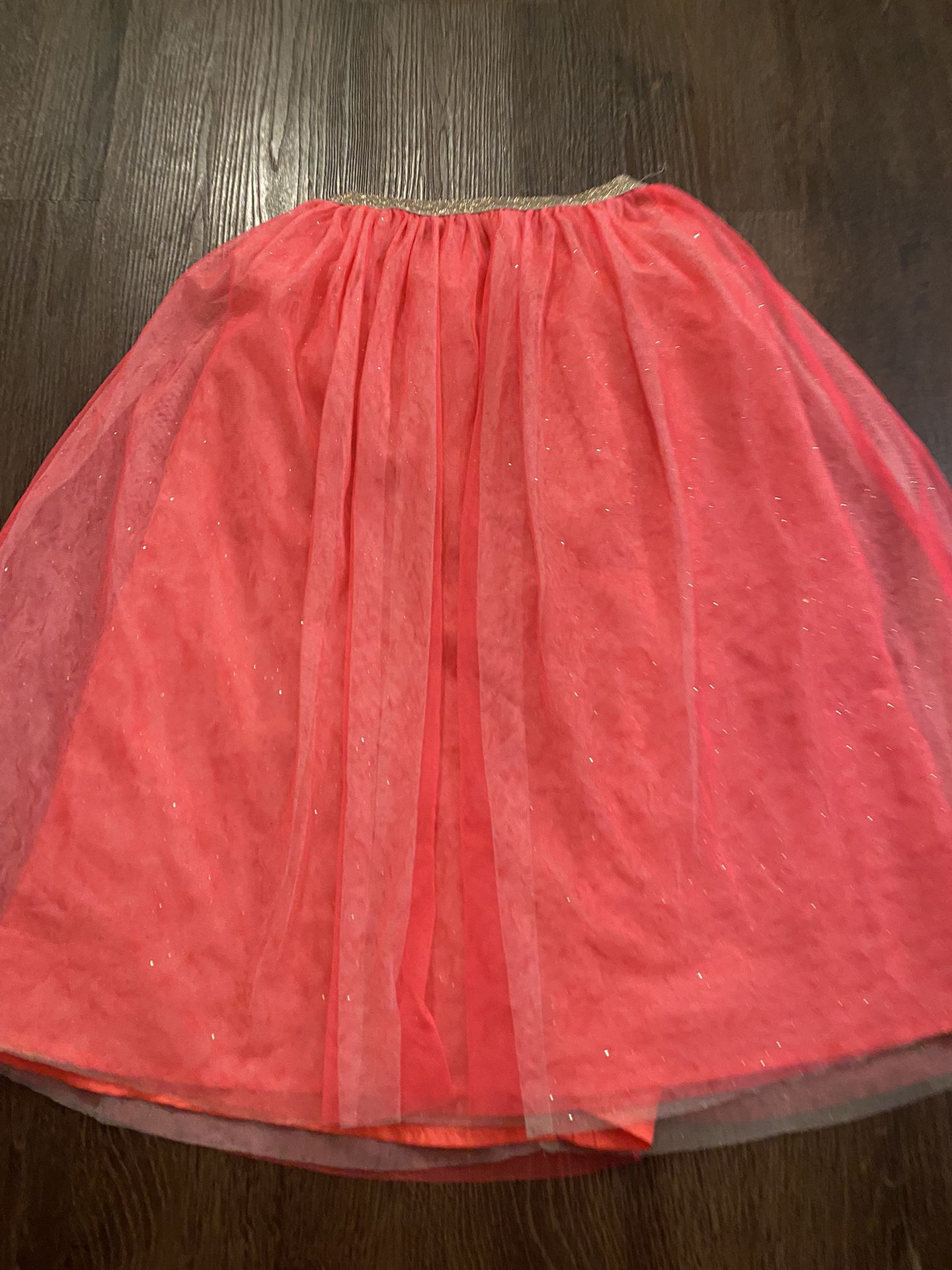 Girls Neón Orange Sparkle Long Tutu Skirt Size 6 By Cat & Jack #4