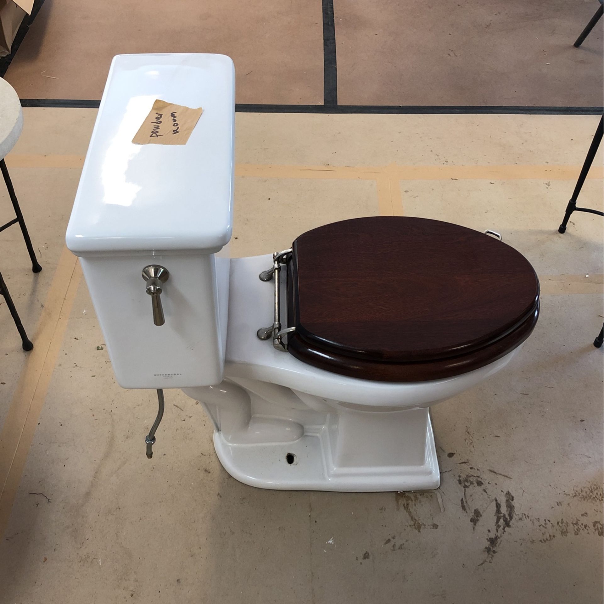 Waterworks Toilet With Waterworks Mahogany Seat