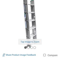 18 ft Aluminum Extension Ladder, 225 Ib Load Capacity