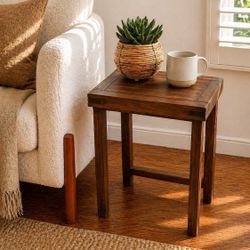 Rustic Wood Rustic Mission Craftsman Farmhouse End Table Small Petite Side Accent Plant Stand
