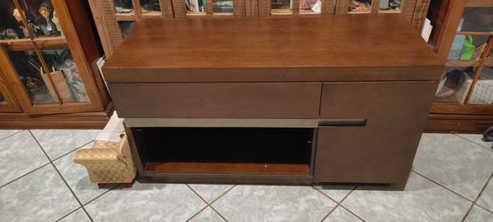 Brown Wood TV Stand with Storage