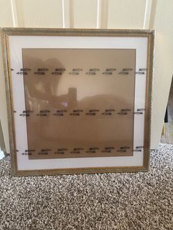 NEW 24x24” Frame with Mat - Antique Gold Like Finish