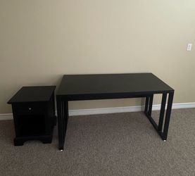 Desk and side table