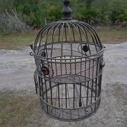 Bird Cage, Ornamental. 13" Inches Tall X 8"1/2 Inches Diameter 