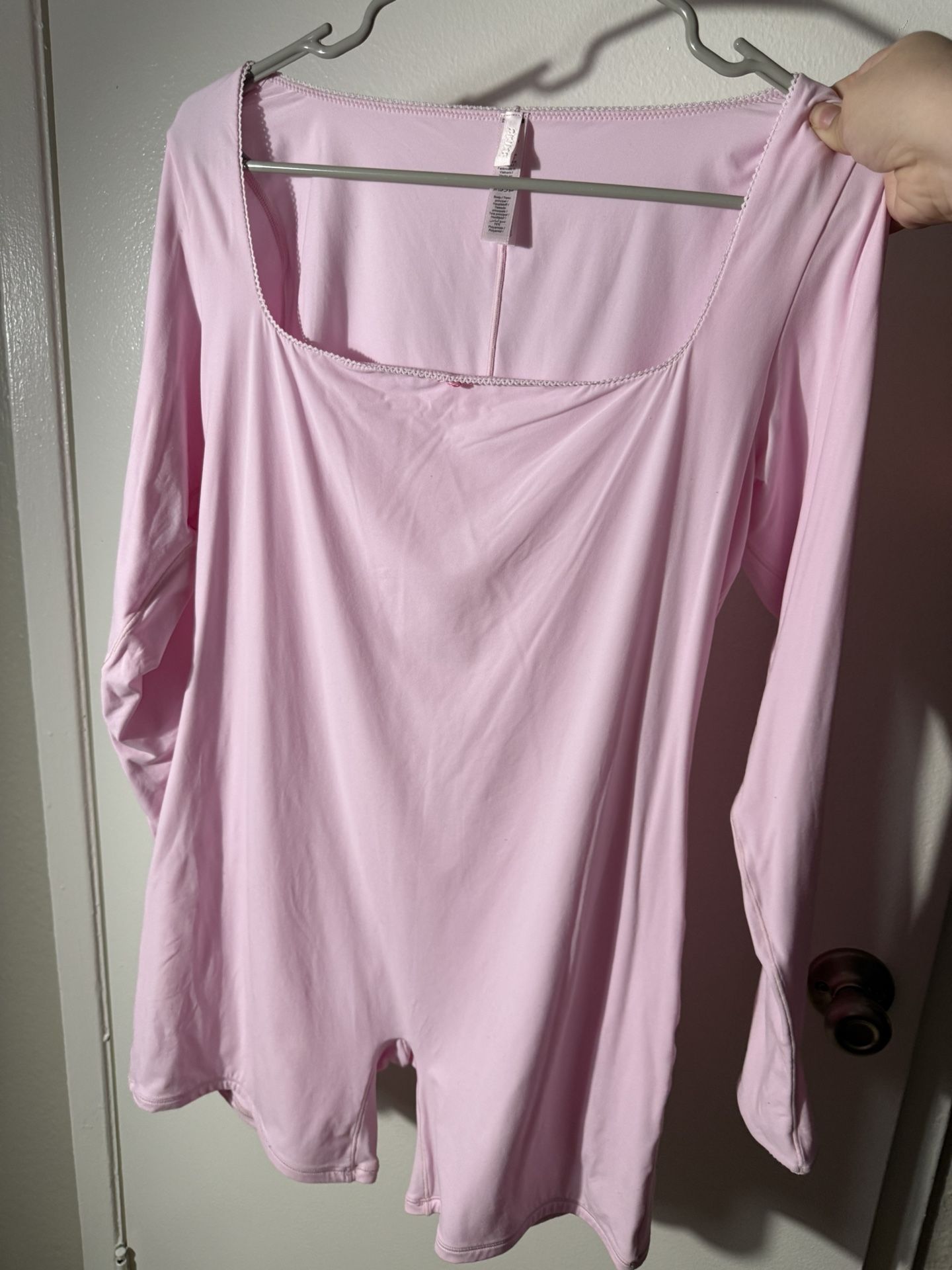 Skims Picot Long Sleeve Onesie