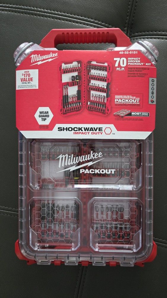 Milwaukee SHOCKWAVE Impact Duty Alloy Steel Screw Driver Bit Set with PACKOUT Organizer (70-Piece)