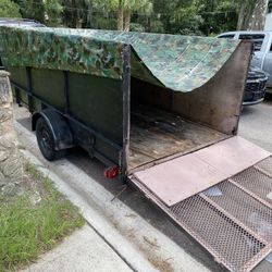 6 X 12 Open Top Trailer With Camouflage Tarp 
