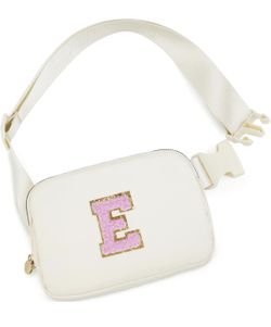 Chenille Style Initial “E” Belt Bag – Adjustable Crossbody Waist Bag