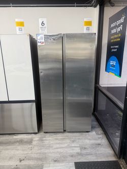 SAMSUNG STAINLESS STEEL SIDE BY SIDE REFRIGERATOR WITH ICEMAKER ONLY 😍