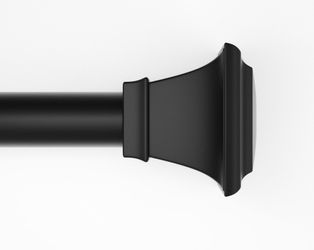 Mainstays 1" Black Square Adjustable Single Curtain Rod Set, 30-84"