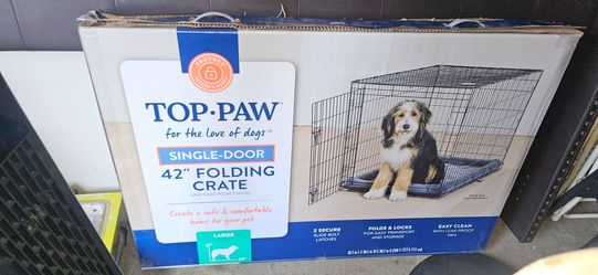 Top Paw 42" Single-Door Folding Dog Crate
