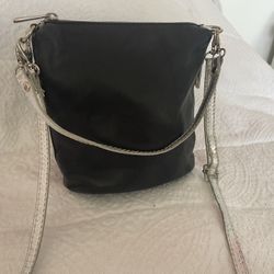 Black  And Silver Leather Bag / Purse