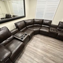 7/8 Seat Hallettsville Faux Leather Sectional