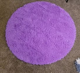 5' round shag rug- like new!