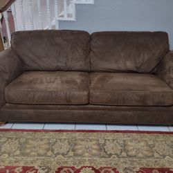 Sofa with Queen Size Sleeper, 2 Recliners & A Rug