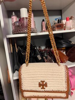 Tory Burch Britten Crochet Small Adjustable Shoulder