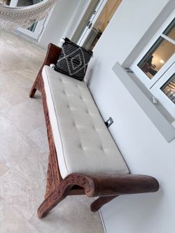 Solid Wood Hand-Carved Bench / Daybed – 74"