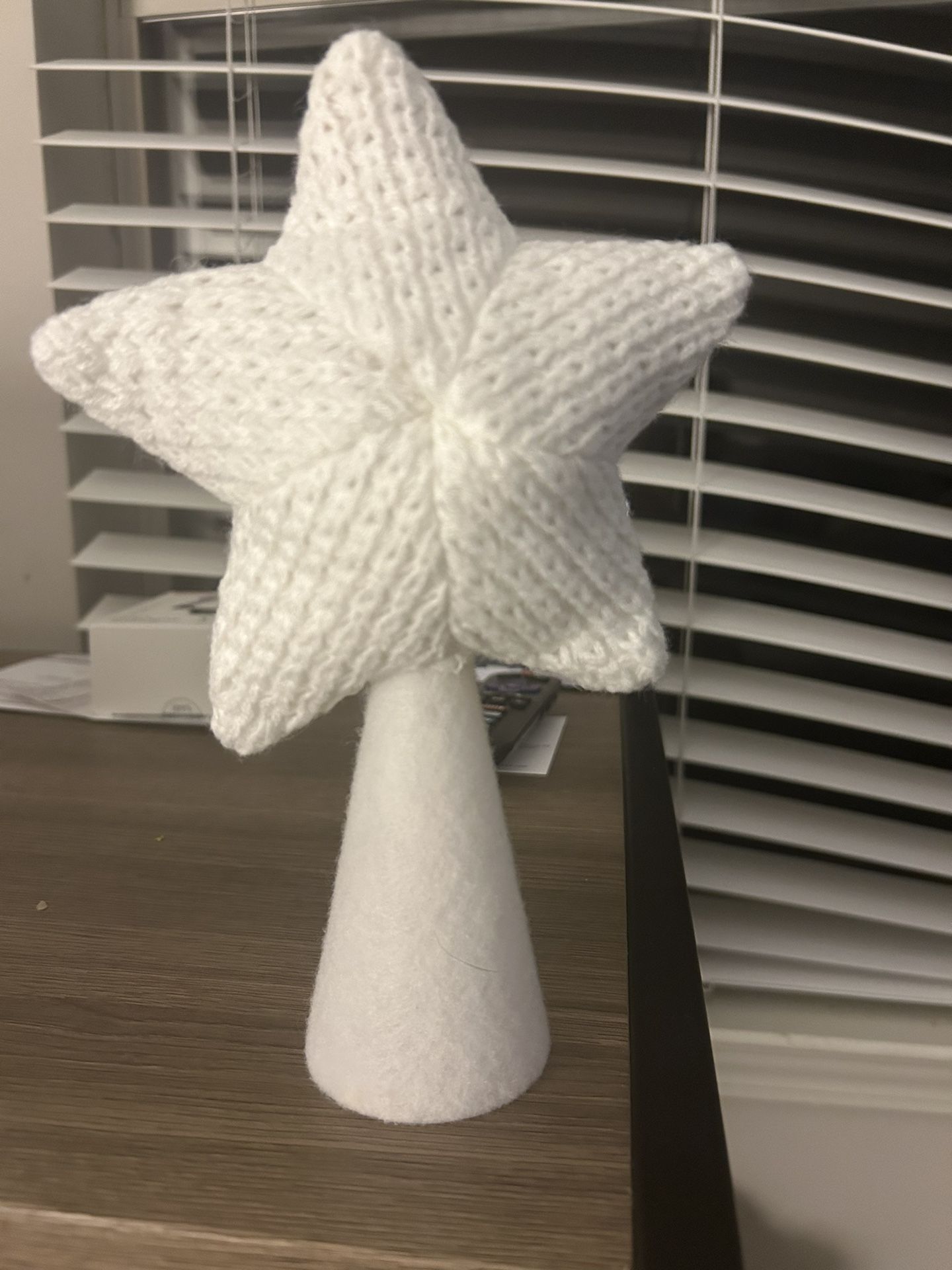 Plush White Star Tree Topper