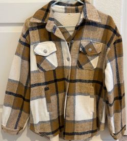 Plaid Flannel Shacket Shirt Jacket