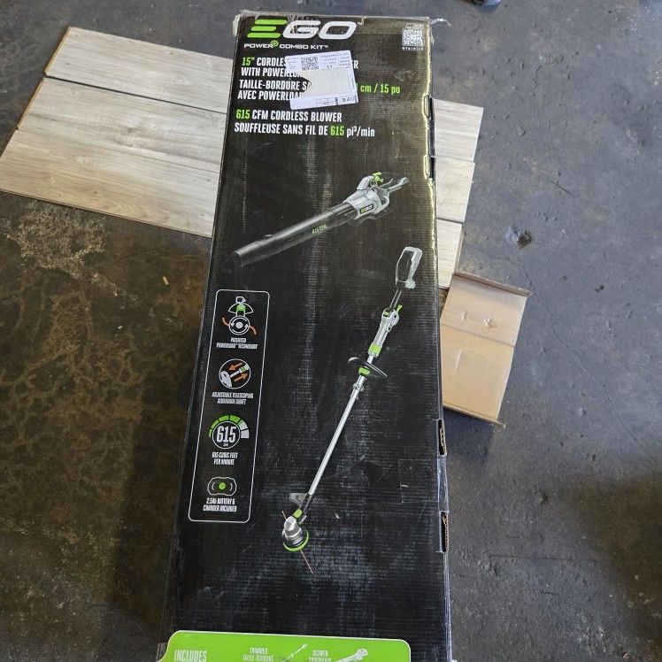 EGOPOWER+ 56 volt Cordless Battery String Trimmer and Leaf Blower Battery and charger included