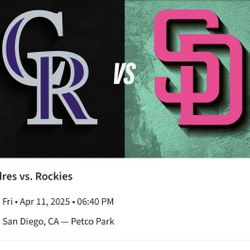 Padres Vs Rockies Two Tickets