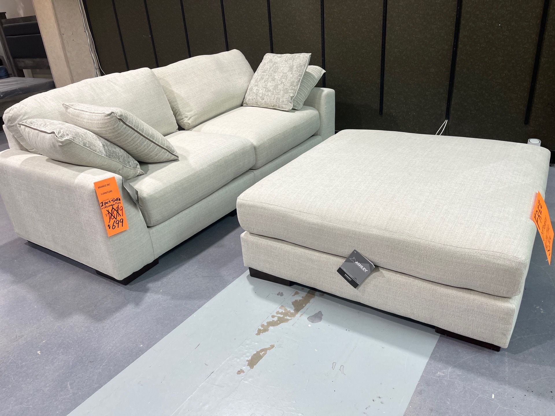 Free ottoman with sofa