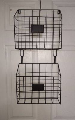 metal wall hanging bins to hold and organize mail, magazines or paperwork $8 FIRM