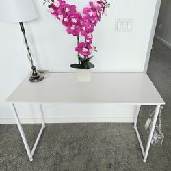 $40. / White Metal Frame Desk or Console Table