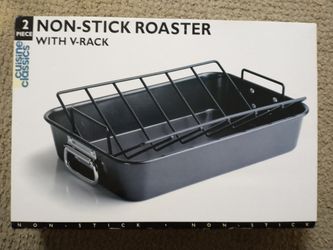 Roaster Pan & Rack NON-STICK for easy clean UP!