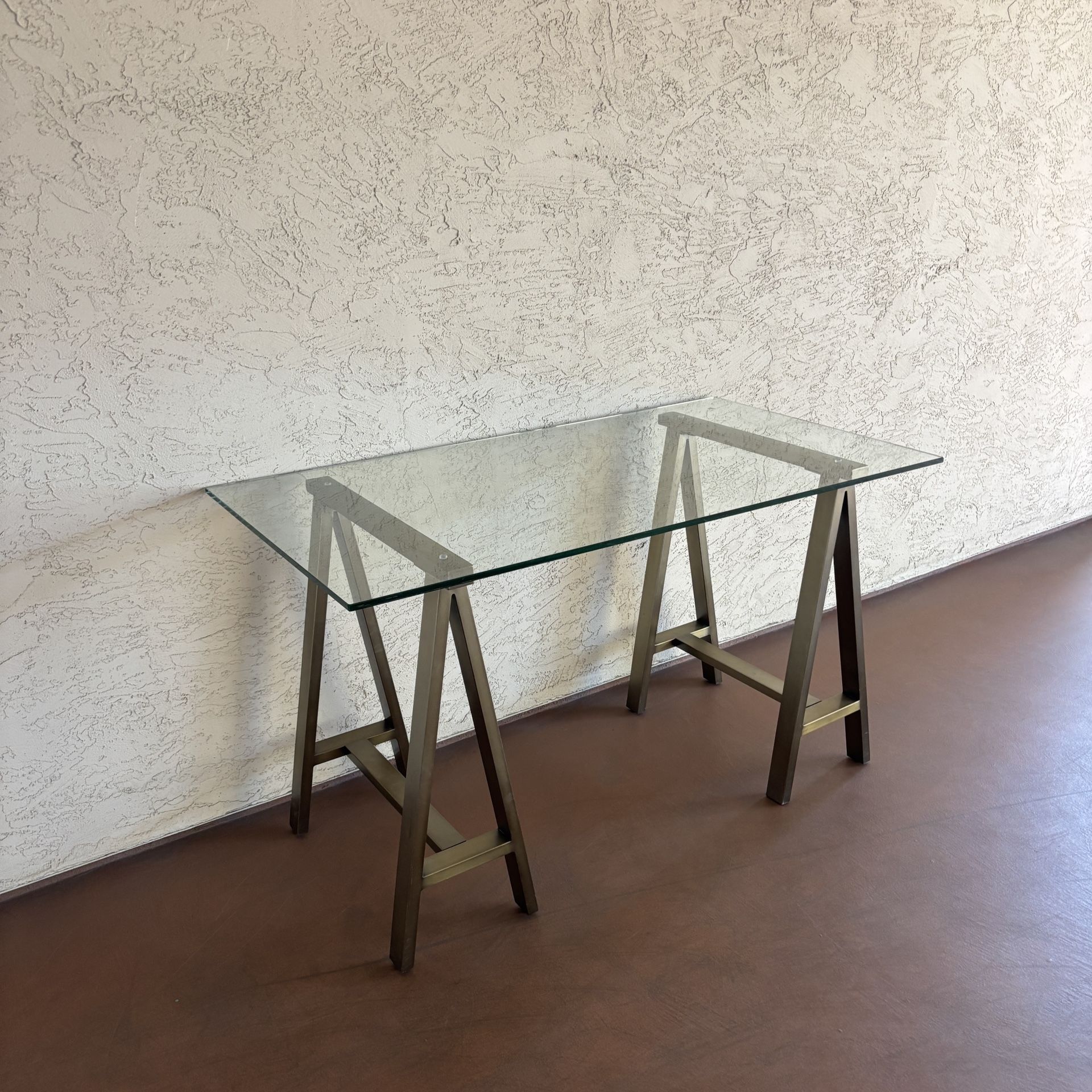 Steel and Glass West Elm Dining Table and Desk
