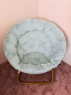 Light blue 38" Foldable Saucer Chair
